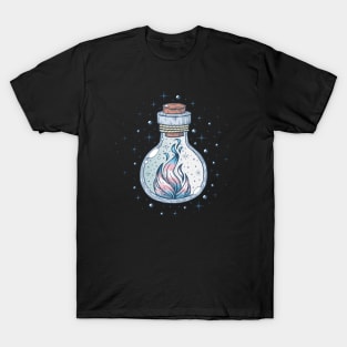 Transgender Fire Occult Bottle LGBT Trans Pride Flag T-Shirt